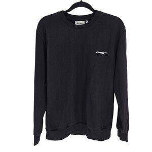 Carhartt mens medium Black work in progress Script embroidery sweatshirt